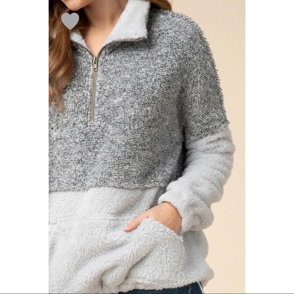 Maggie Two Toned Sheri Pullover - Charcoal - Picture 6 of 7